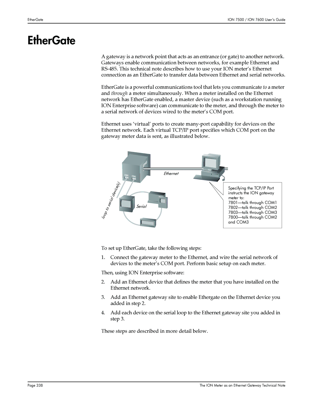 Multi-Tech Systems 7600, 7500 manual EtherGate, Serial Ethernet 