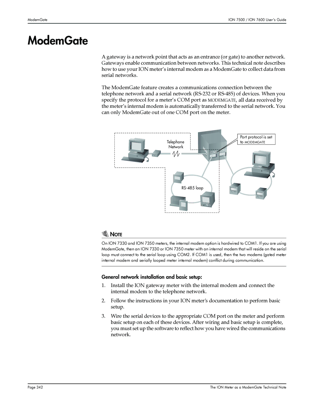 Multi-Tech Systems 7600, 7500 manual ModemGate, General network installation and basic setup 