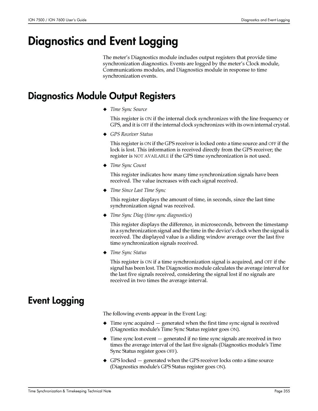 Multi-Tech Systems 7500, 7600 manual Diagnostics and Event Logging, Diagnostics Module Output Registers 