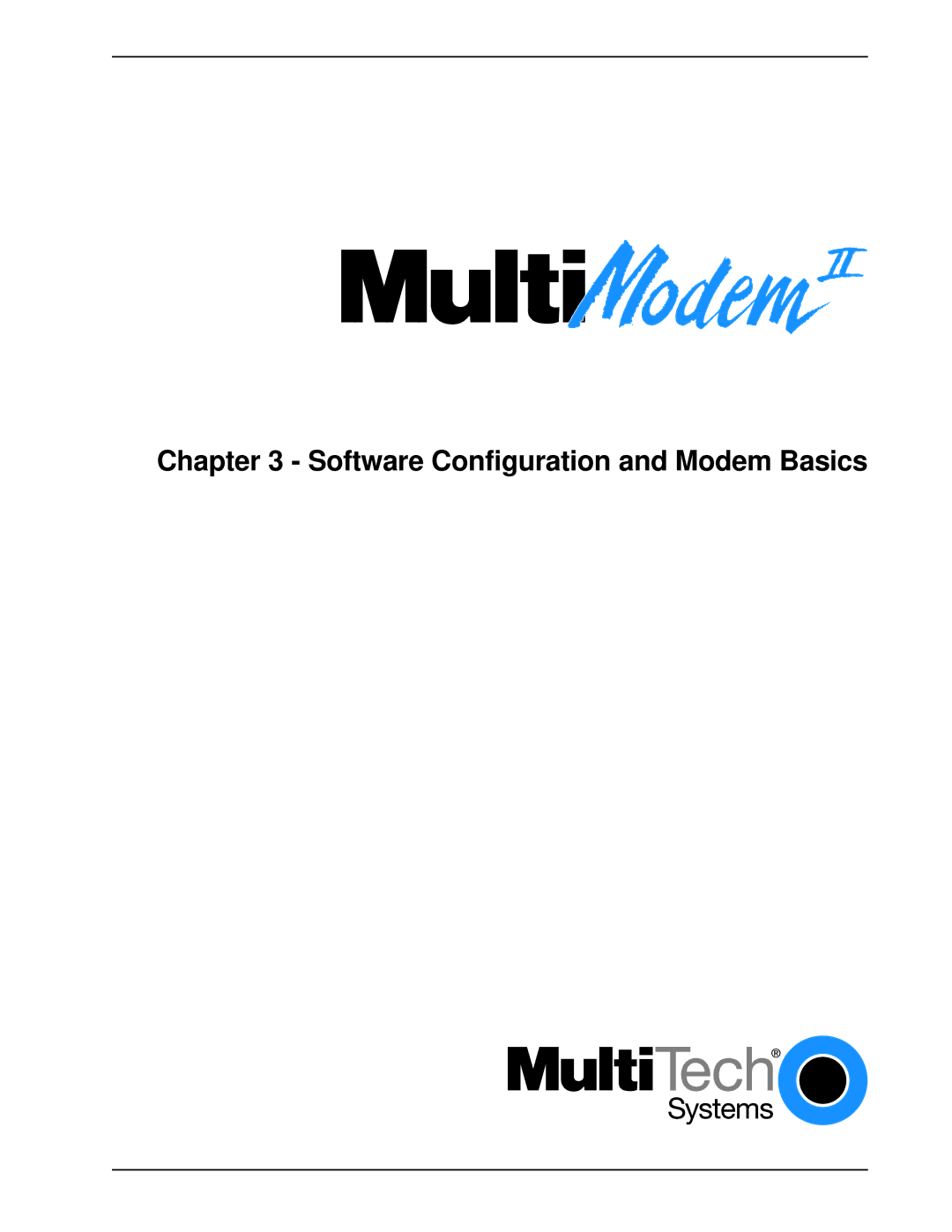 Multi-Tech Systems BA-Series manual Software Configuration and Modem Basics 