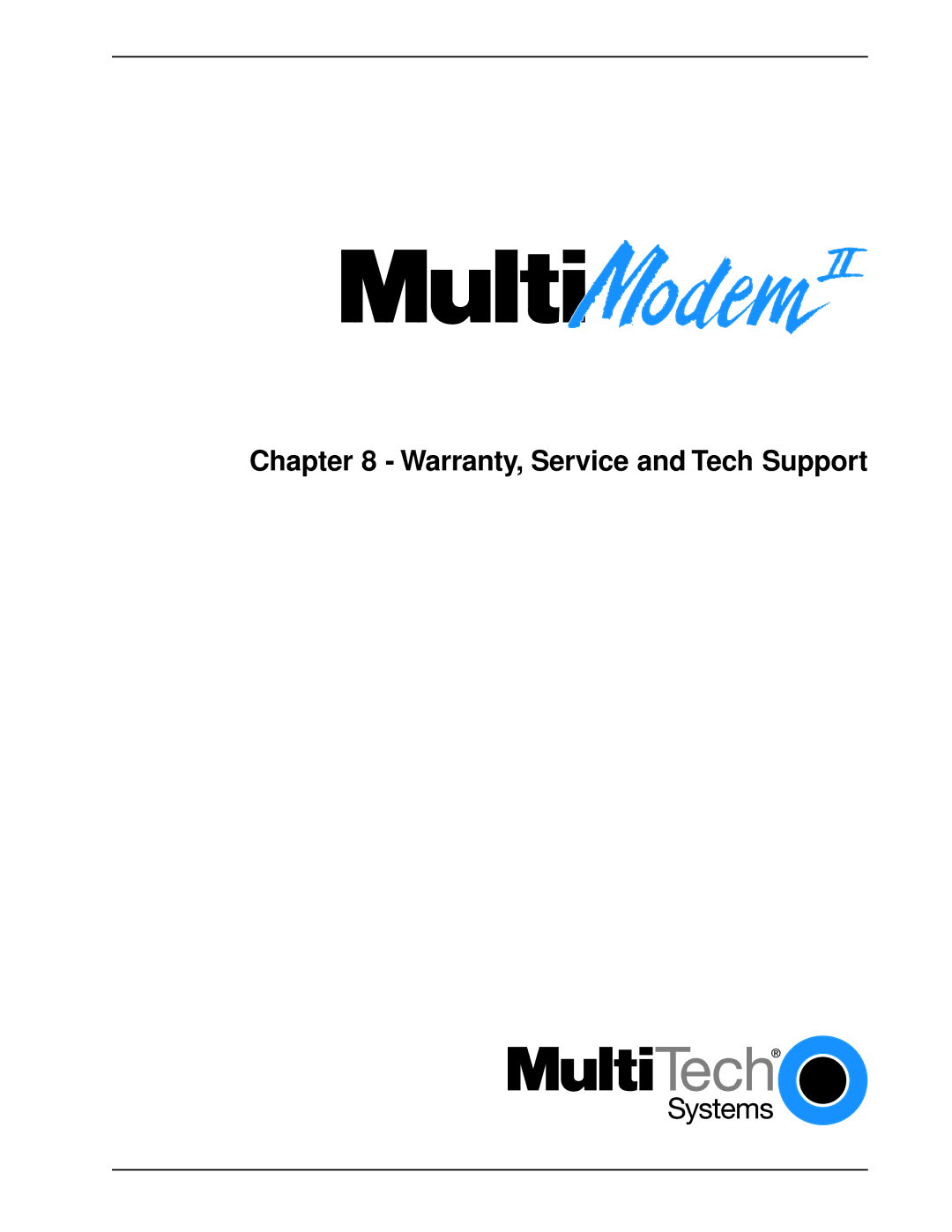 Multi-Tech Systems BA-Series manual Warranty, Service and Tech Support 