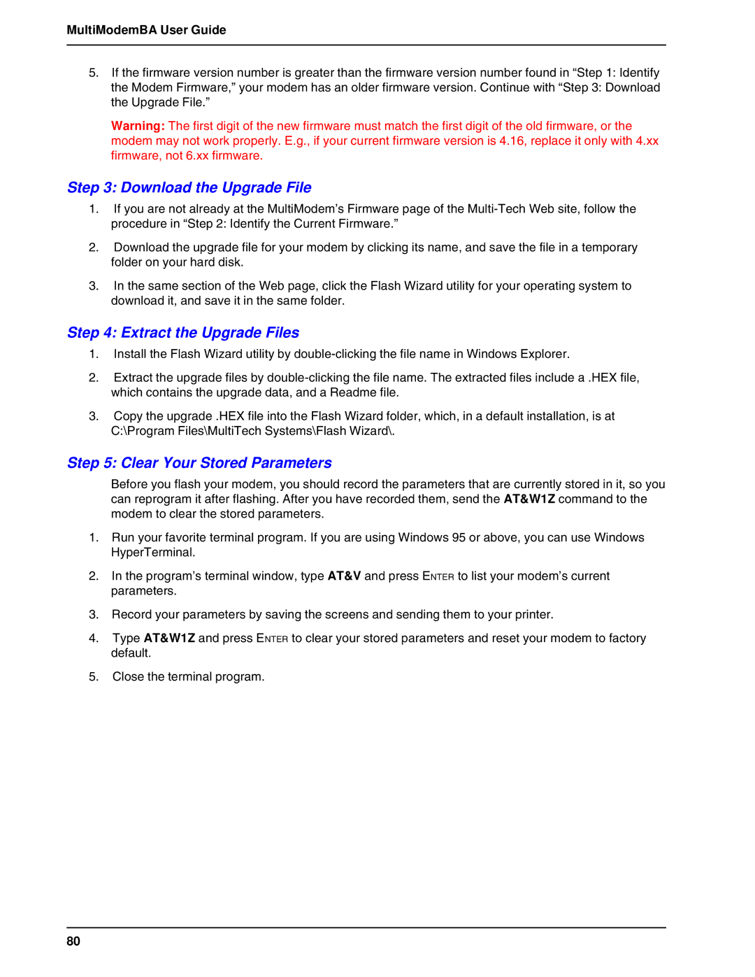 Multi-Tech Systems BA-Series manual Download the Upgrade File 