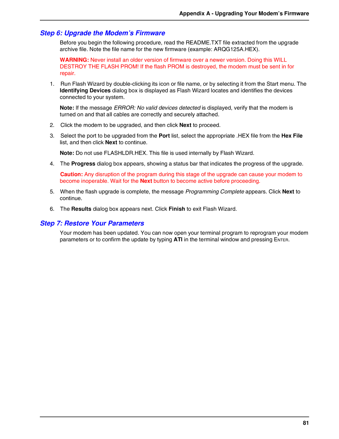 Multi-Tech Systems BA-Series manual Upgrade the Modem’s Firmware 