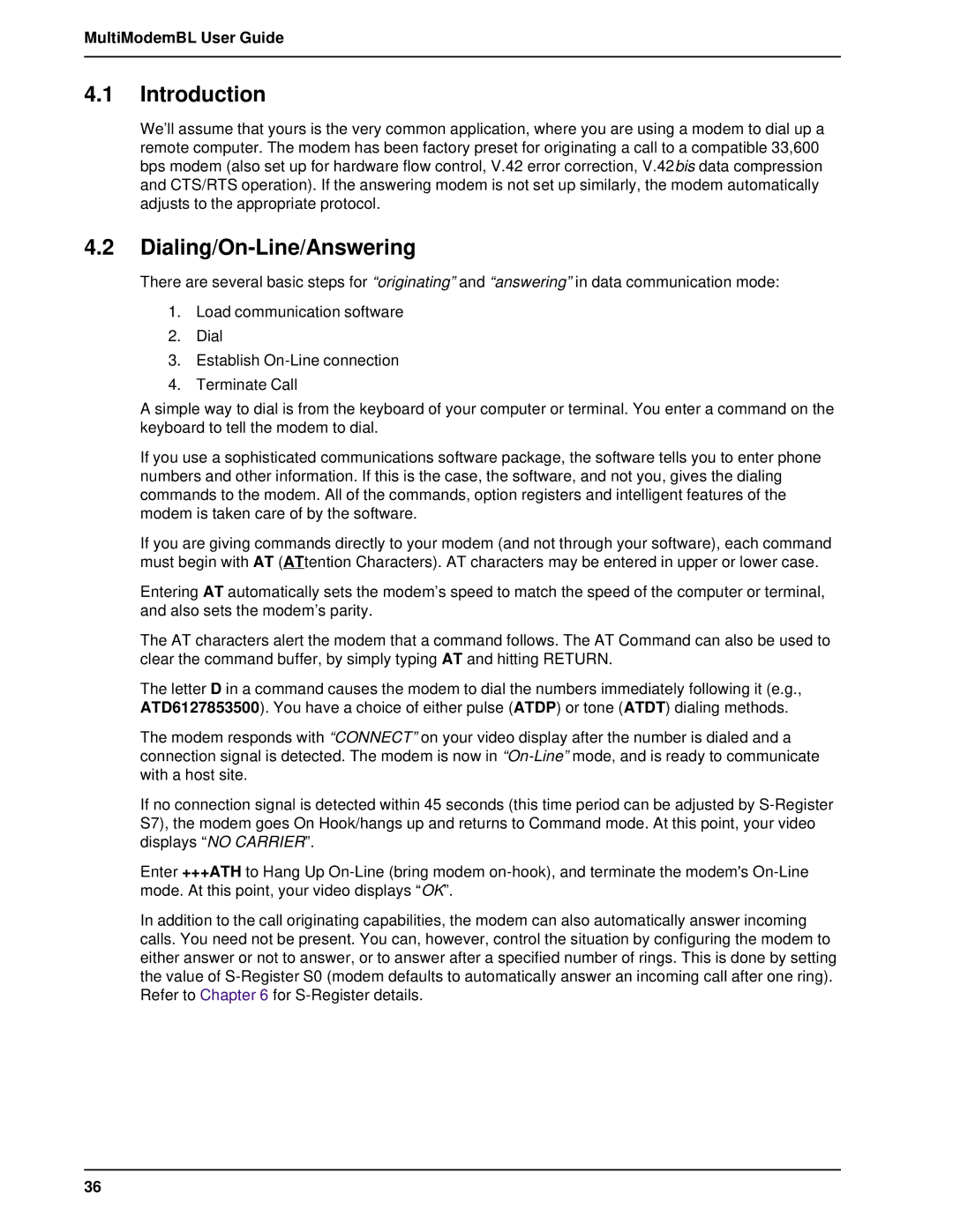 Multi-Tech Systems BL-Series manual Introduction, Dialing/On-Line/Answering 