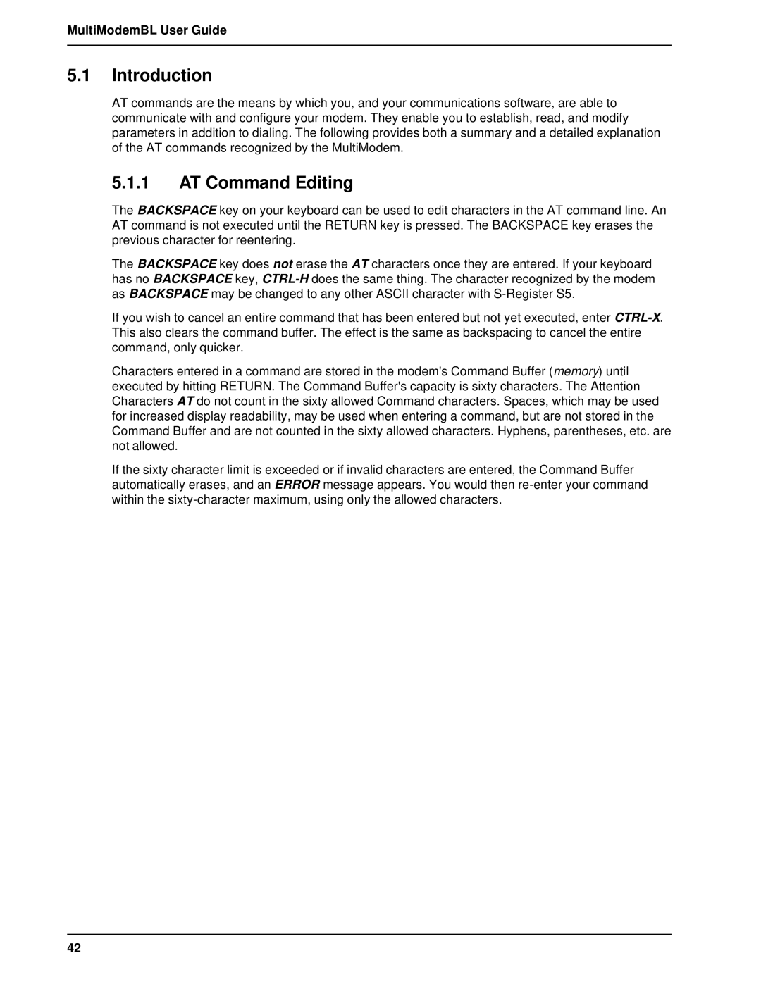 Multi-Tech Systems BL-Series manual Introduction, AT Command Editing 