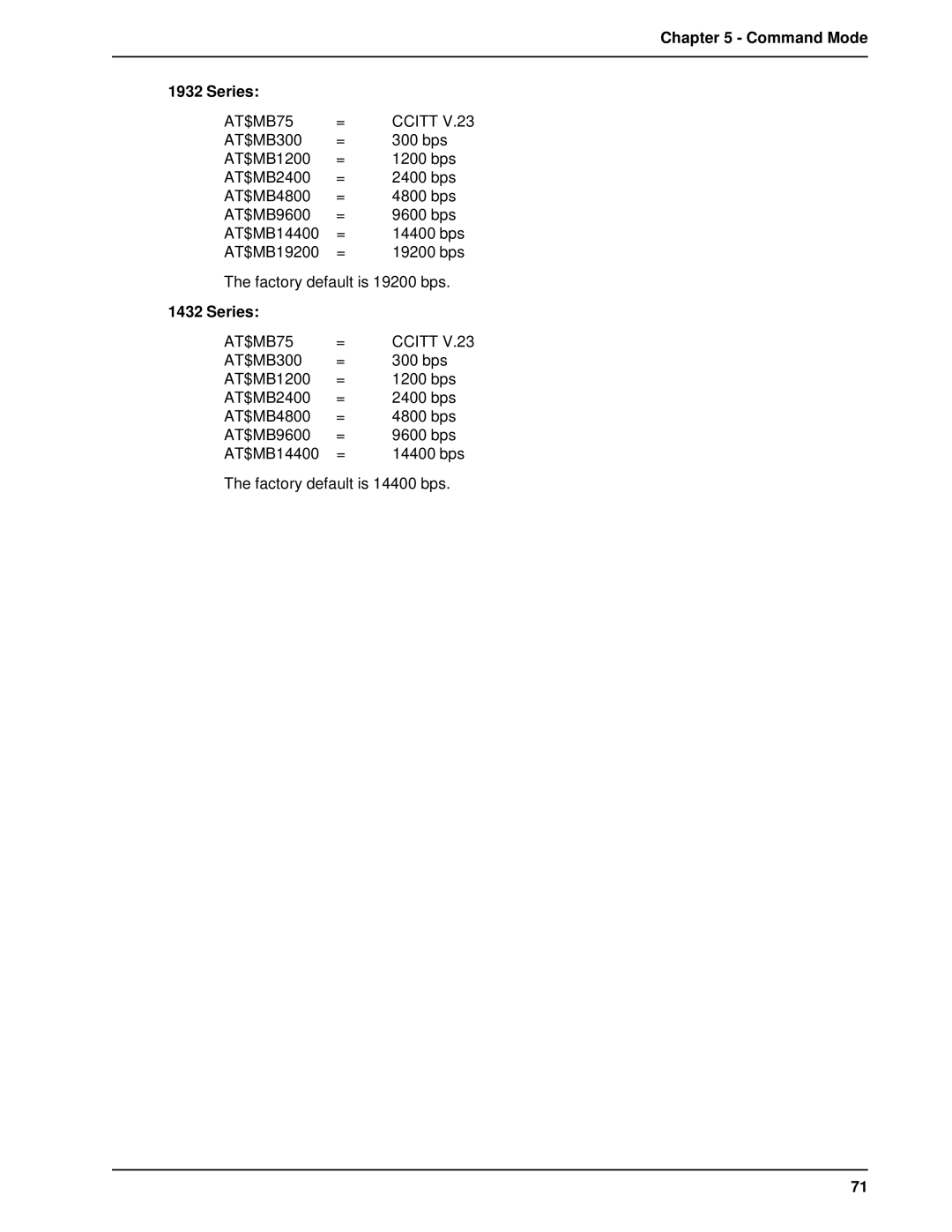 Multi-Tech Systems BL-Series manual Command Mode Series 