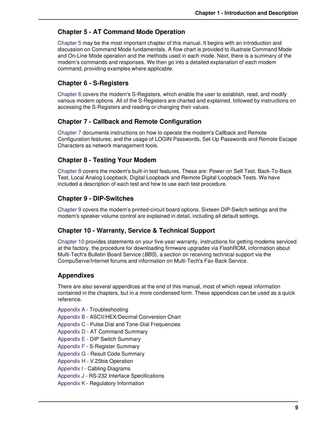 Multi-Tech Systems BL-Series AT Command Mode Operation, Registers, Callback and Remote Configuration, Testing Your Modem 