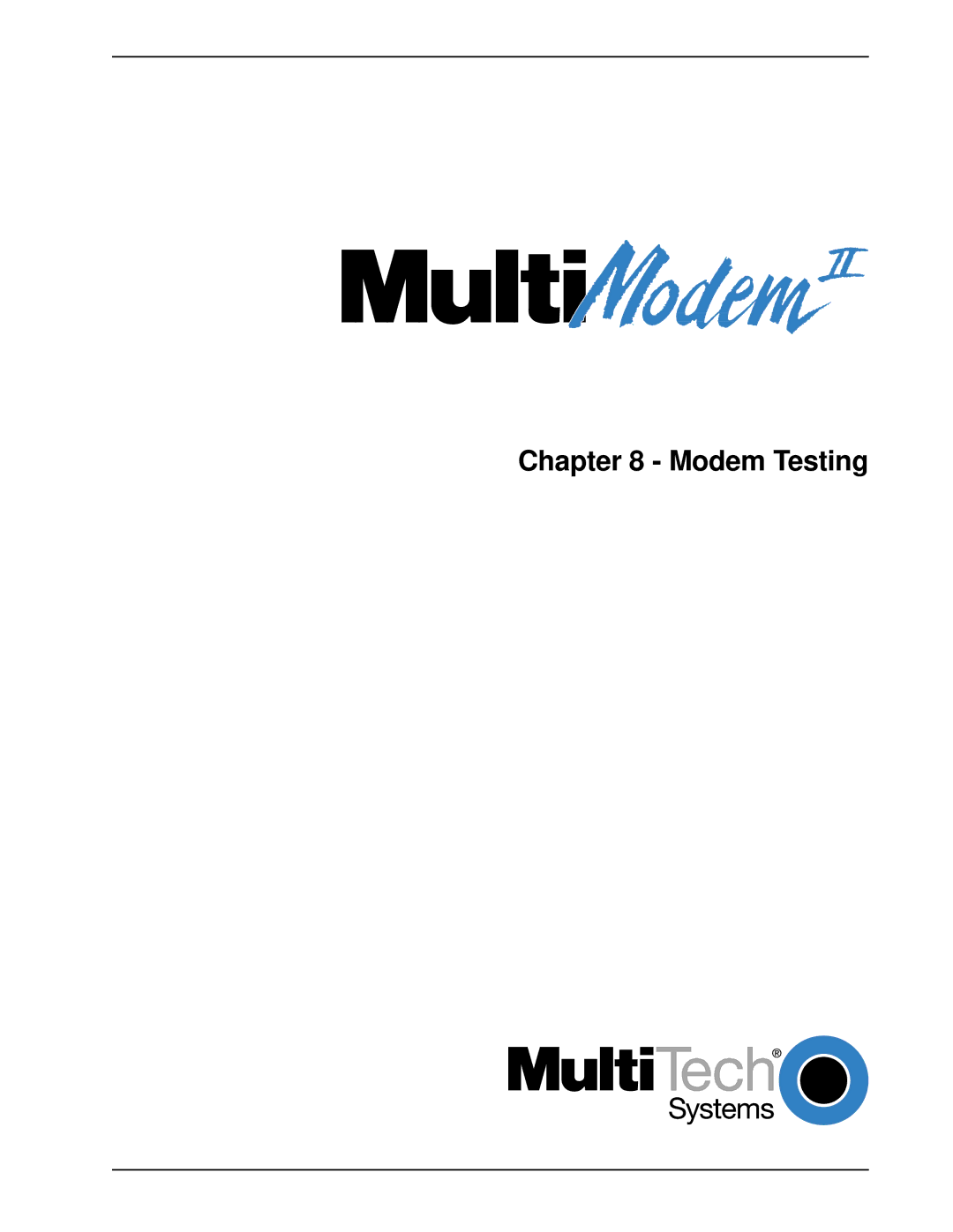 Multi-Tech Systems BL-Series manual Modem Testing 