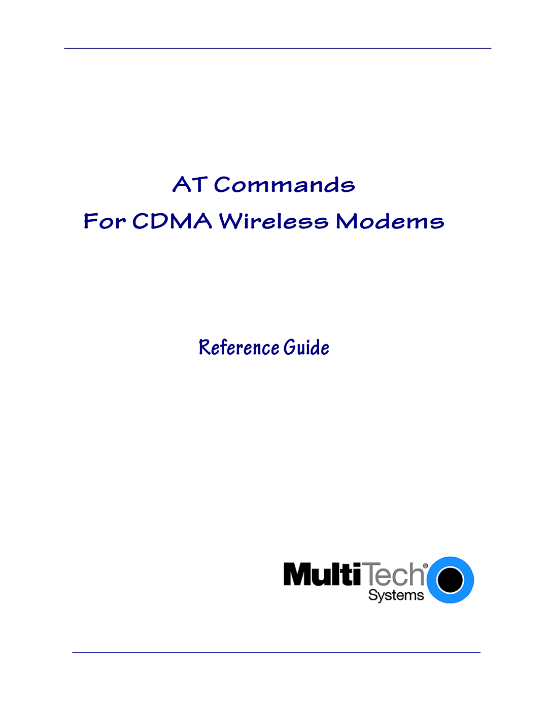 Multi-Tech Systems CDMA Wireless Modem manual AT Commands For Cdma Wireless Modems Reference Guide 