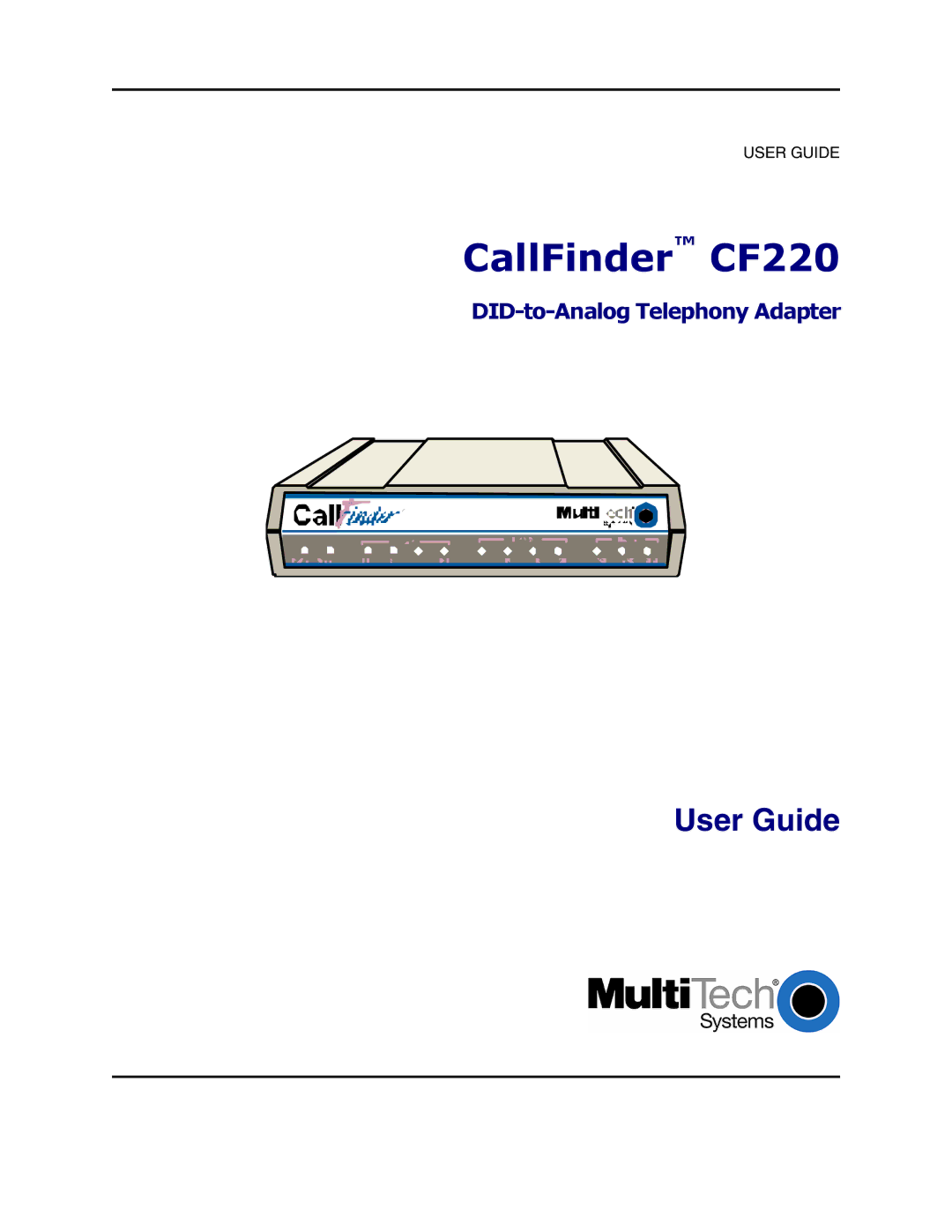 Multi-Tech Systems manual CallFinder CF220 