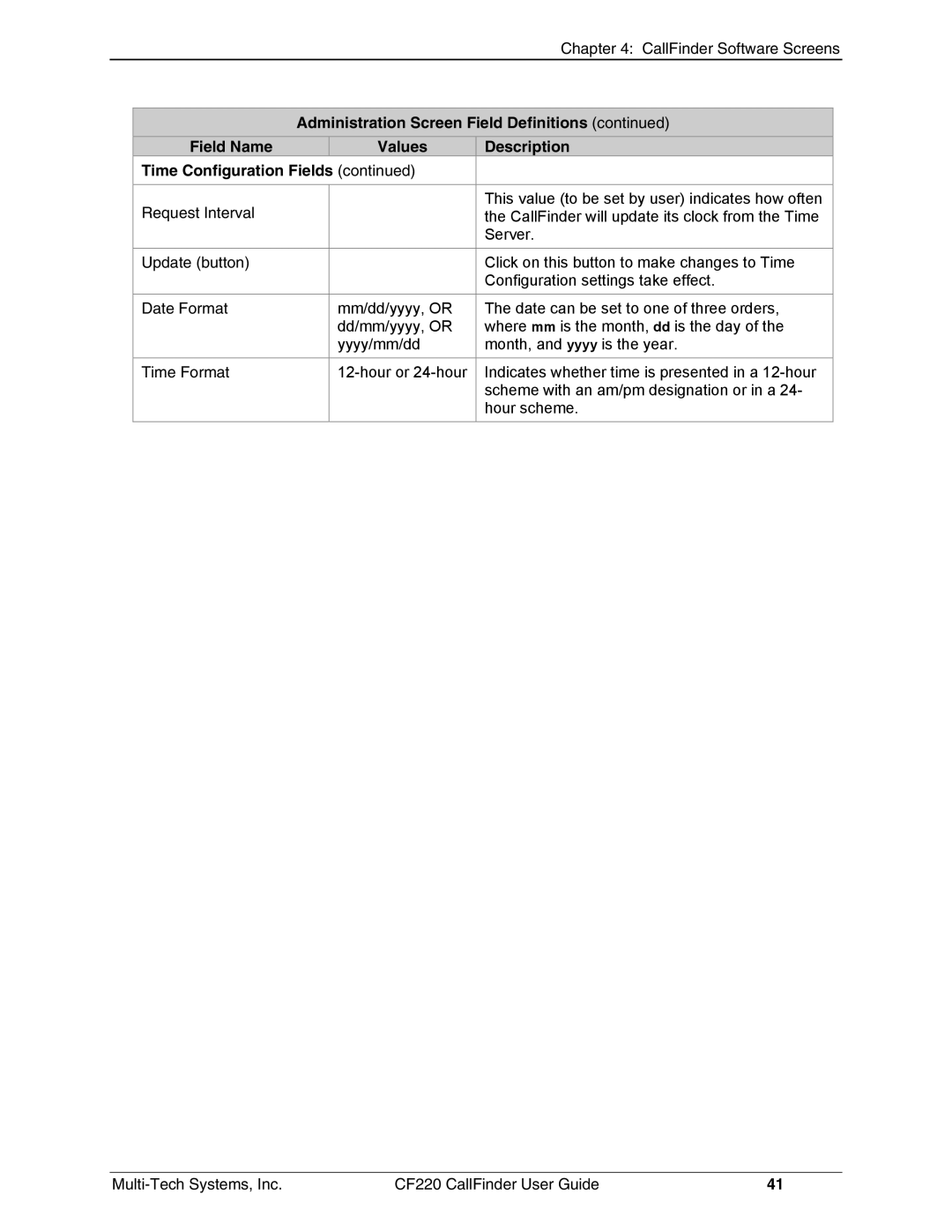 Multi-Tech Systems CF220 manual CallFinder Software Screens 