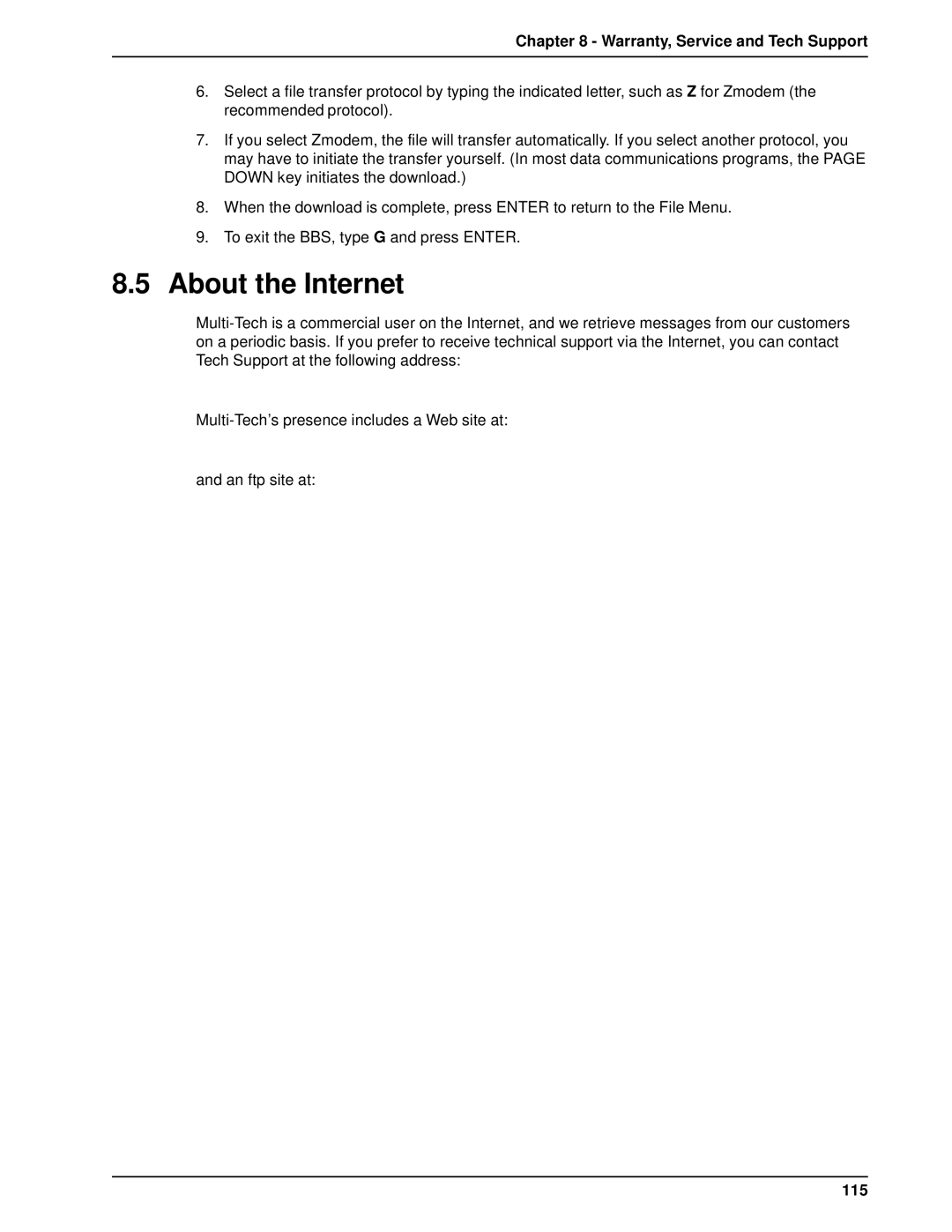 Multi-Tech Systems DT102/xx, DT101/xx owner manual About the Internet, 115 