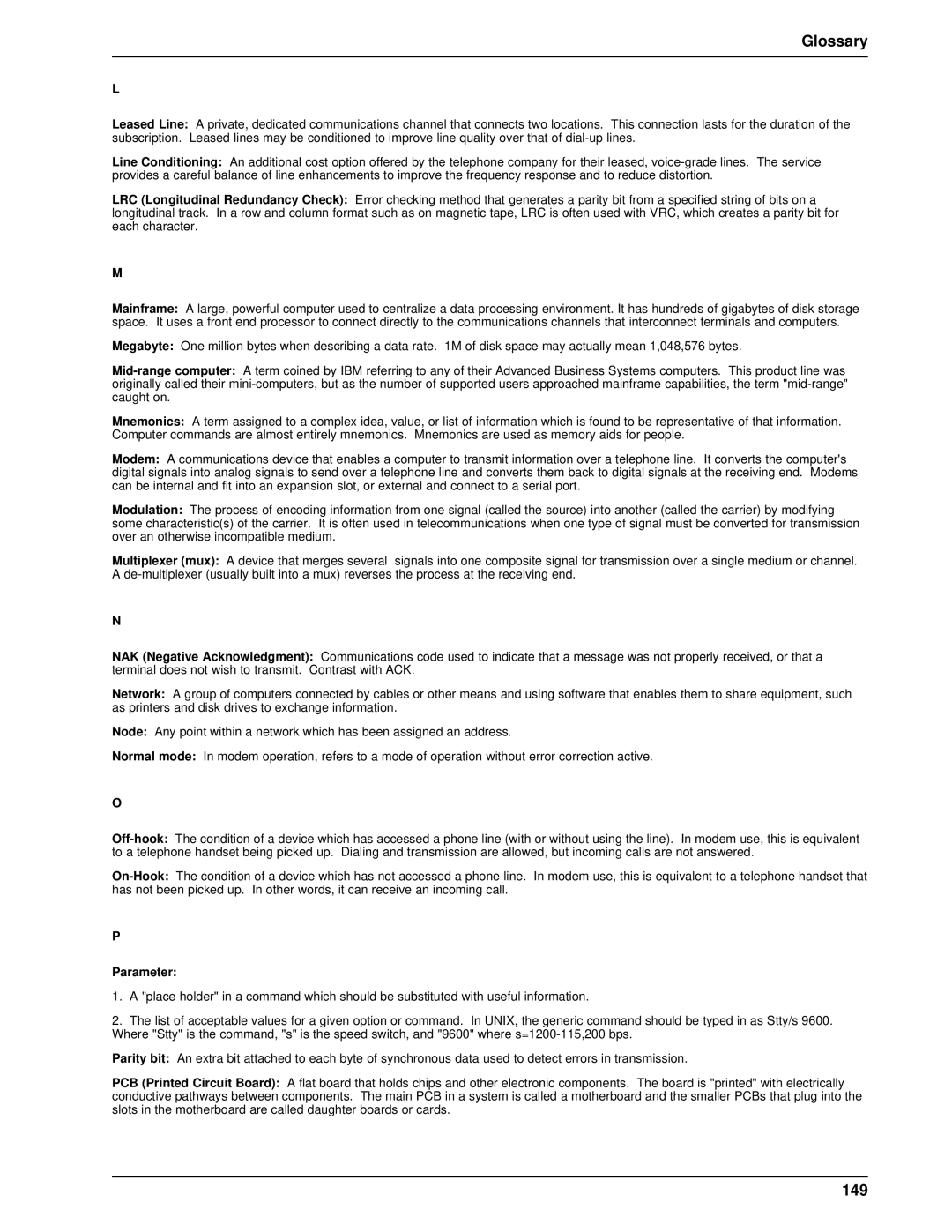 Multi-Tech Systems DT101/xx, DT102/xx owner manual 149, Parameter 