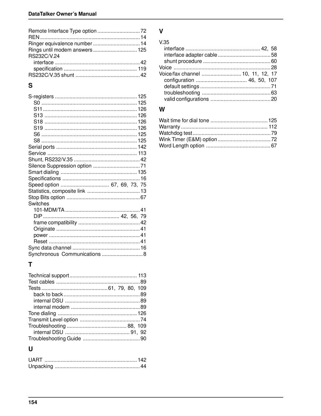 Multi-Tech Systems DT101/xx, DT102/xx owner manual 42, 56, 154 