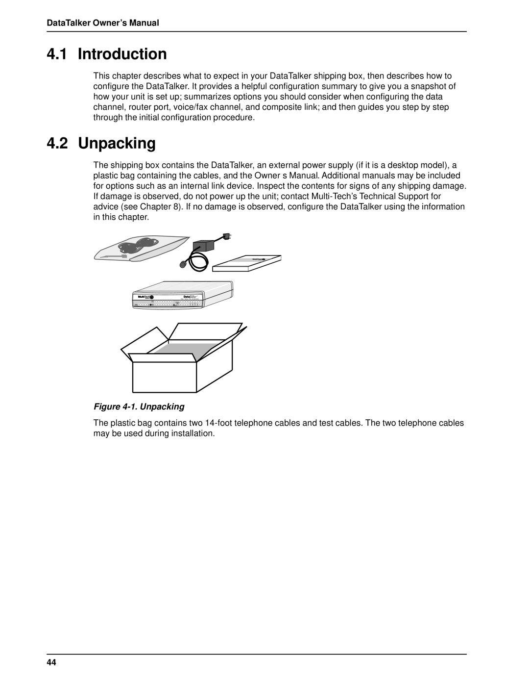 Multi-Tech Systems DT101/xx, DT102/xx owner manual Unpacking 