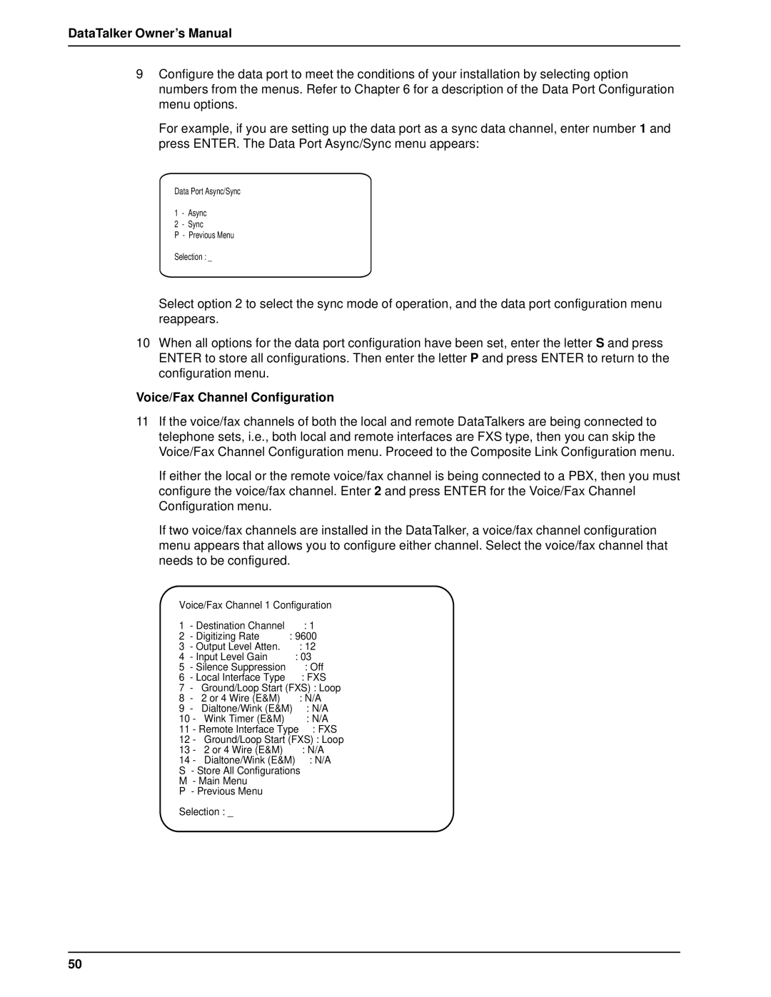 Multi-Tech Systems DT101/xx, DT102/xx owner manual Voice/Fax Channel Configuration 