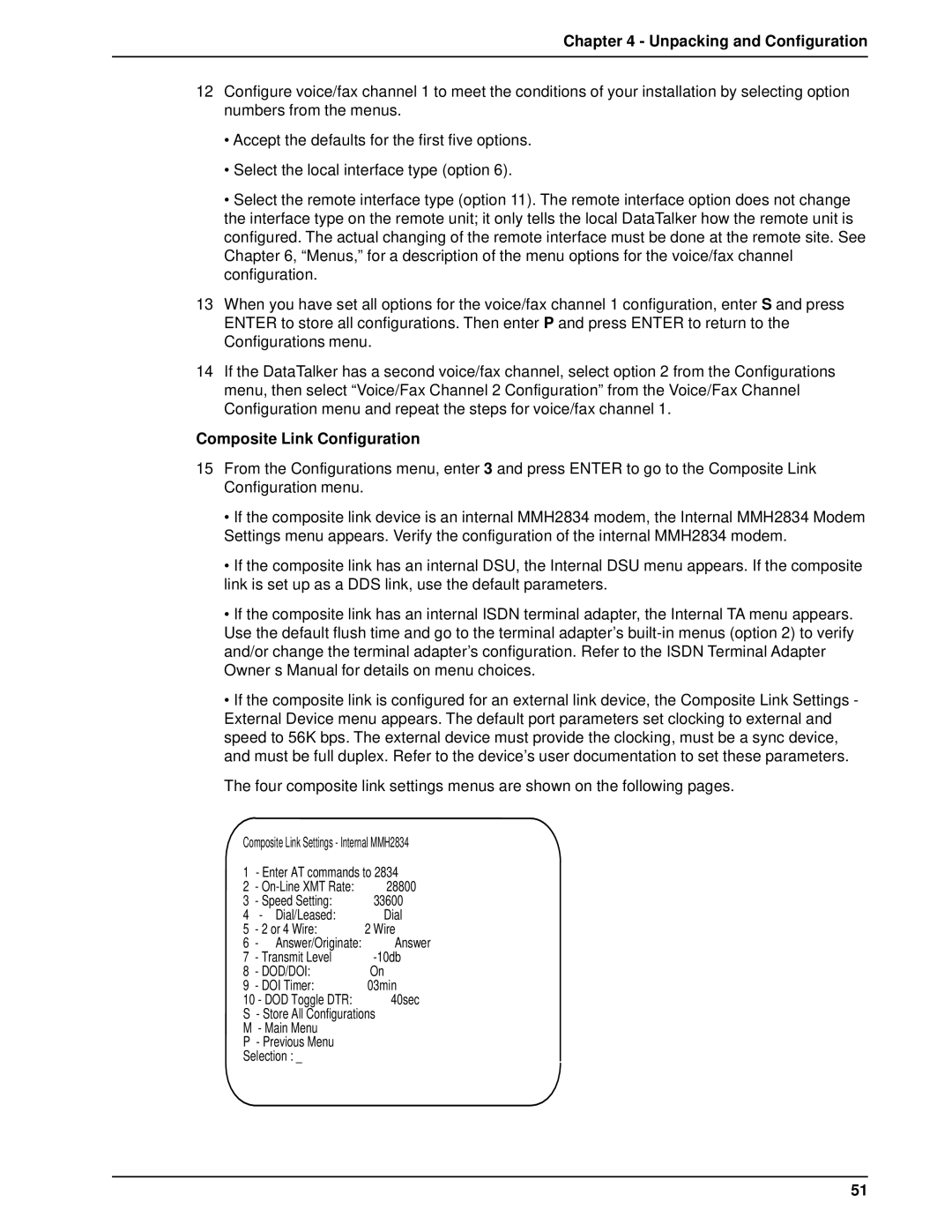 Multi-Tech Systems DT102/xx, DT101/xx owner manual Composite Link Configuration 