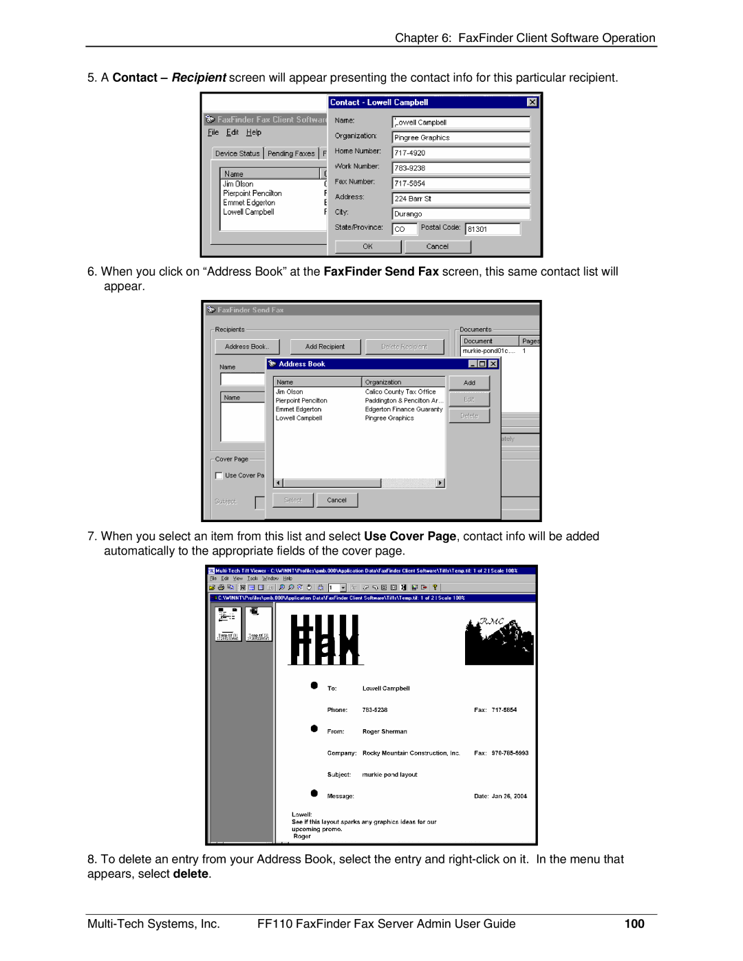 Multi-Tech Systems FF110 manual 100 