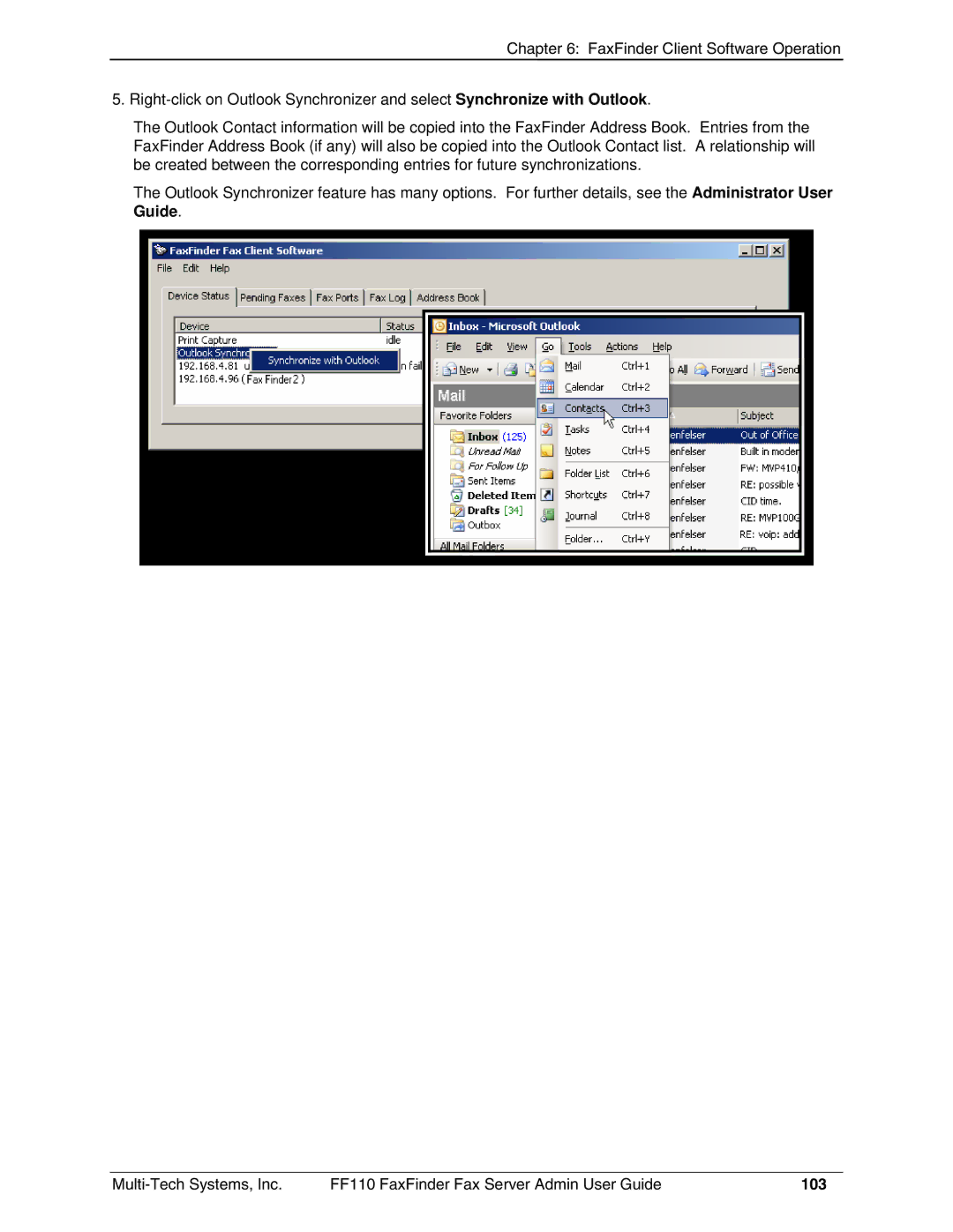 Multi-Tech Systems FF110 manual 103 