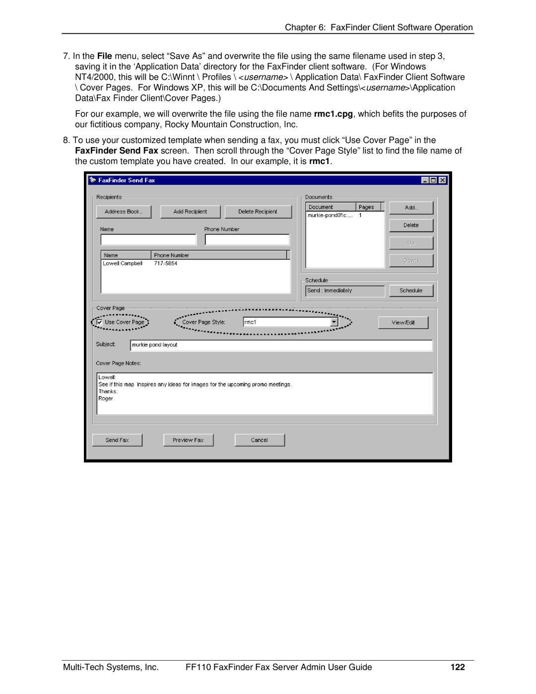 Multi-Tech Systems FF110 manual 122 