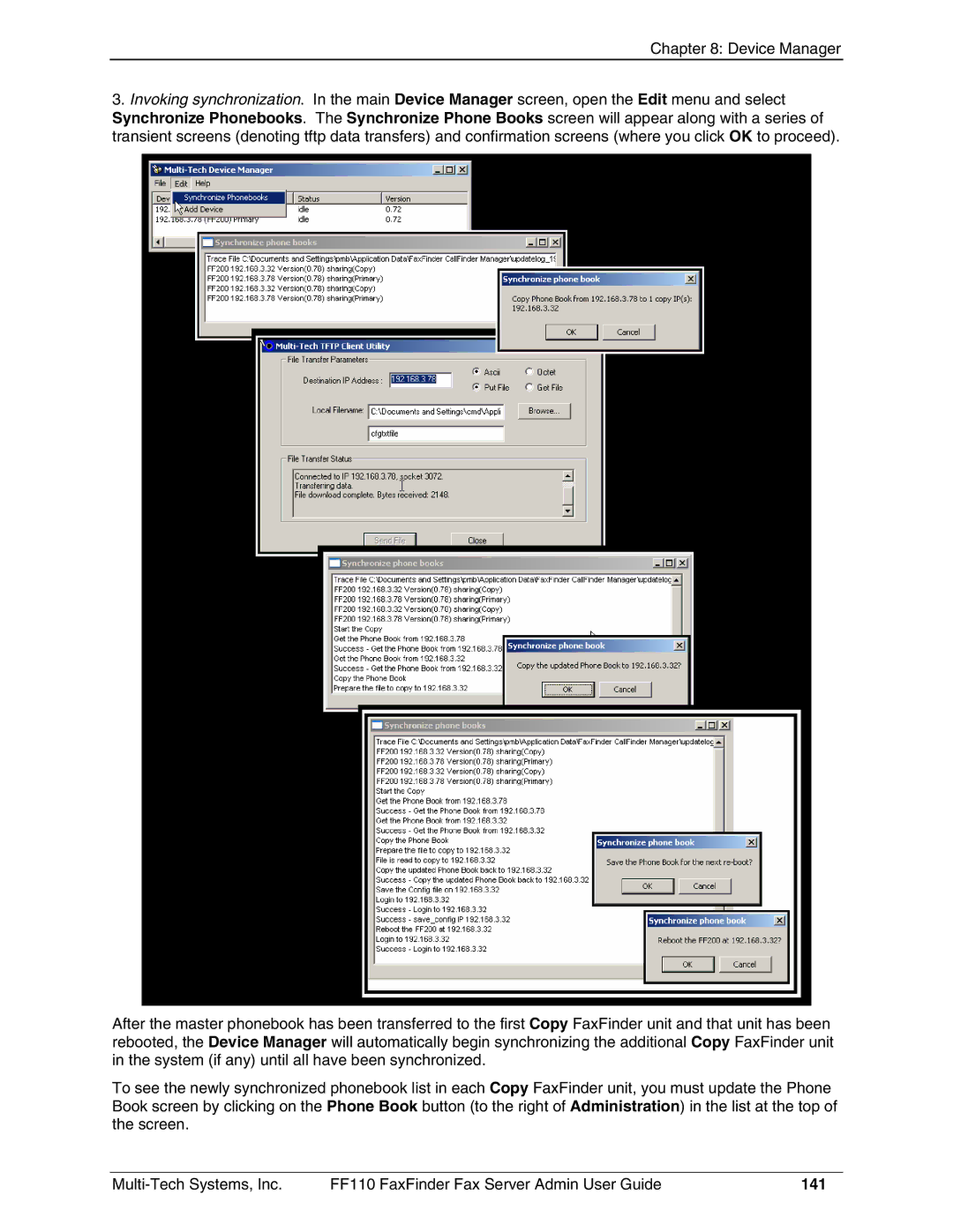 Multi-Tech Systems FF110 manual 141 