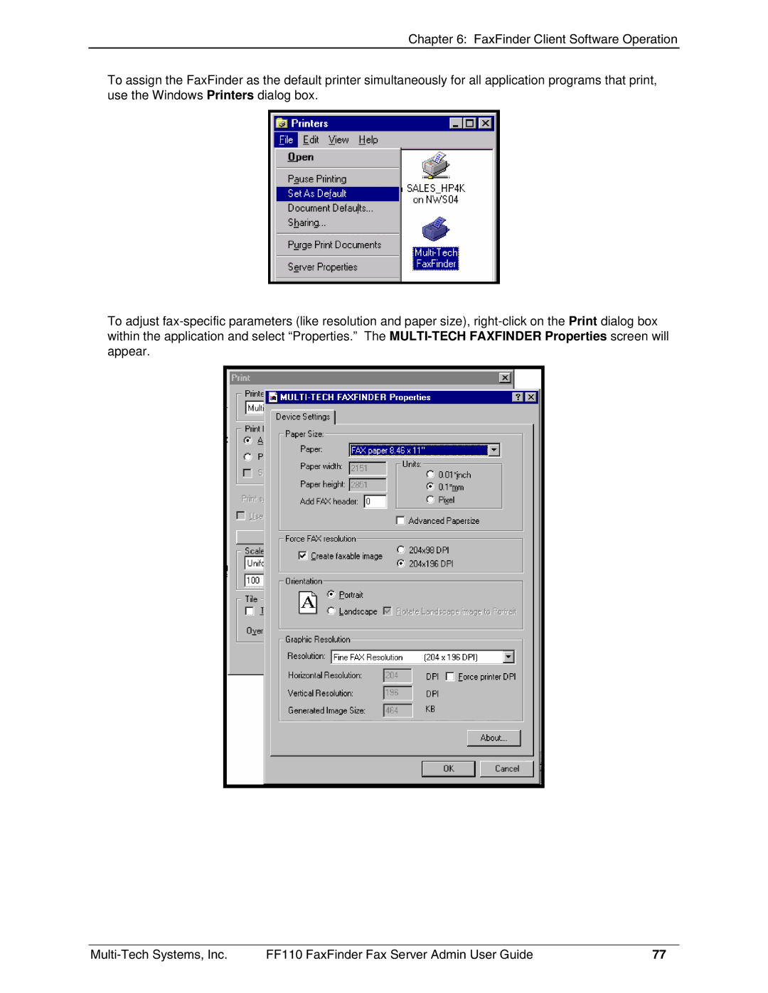 Multi-Tech Systems FF110 manual 