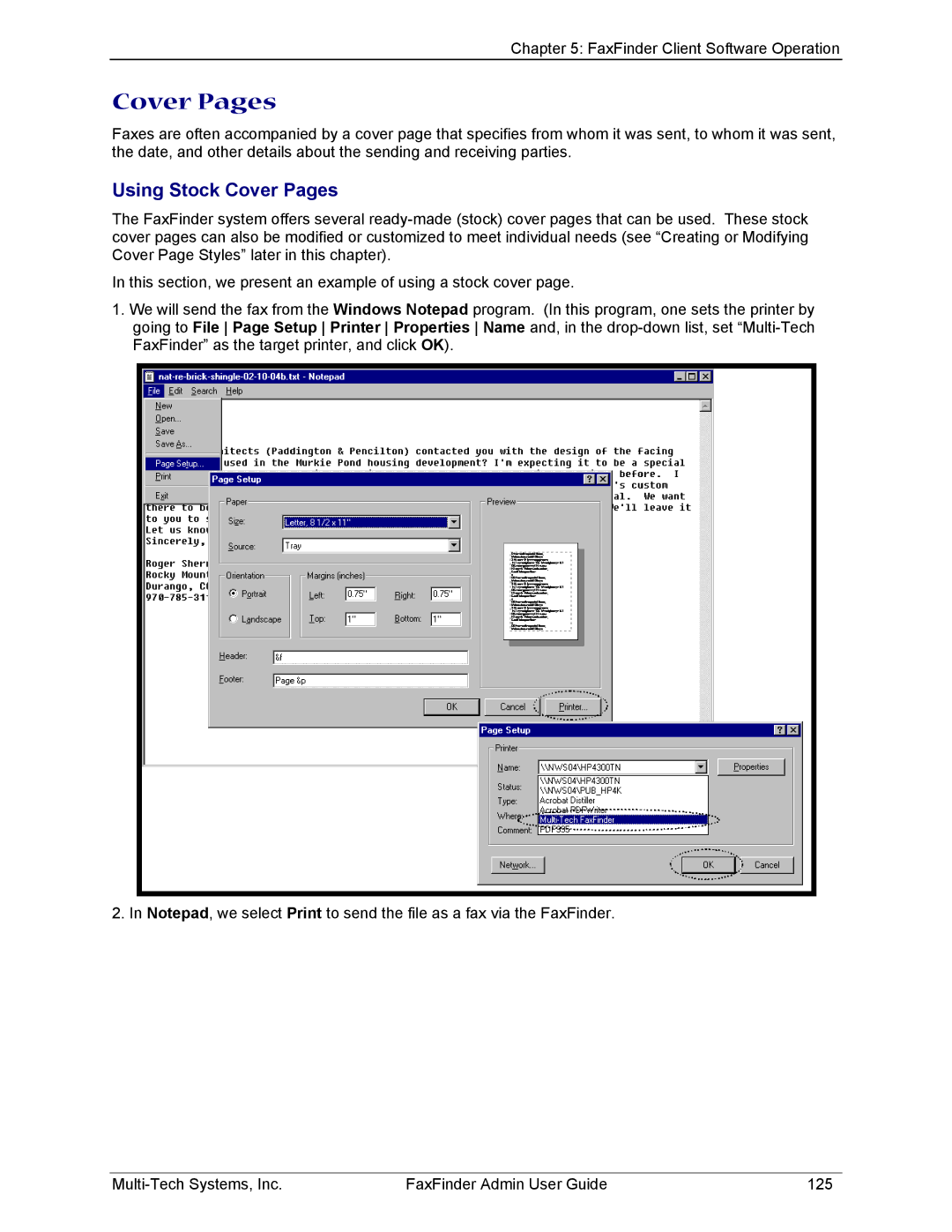 Multi-Tech Systems FF820, FF420, FF120, FF220 manual Using Stock Cover Pages 