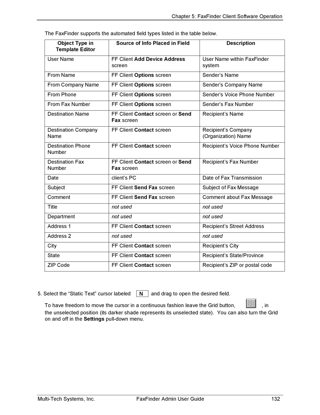 Multi-Tech Systems FF420, FF820, FF120, FF220 manual FF Client Add Device Address 