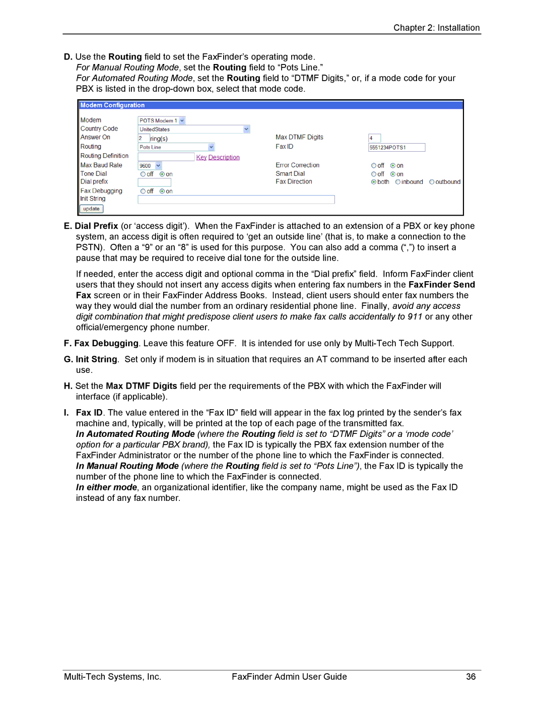 Multi-Tech Systems FF420, FF820, FF120, FF220 manual 