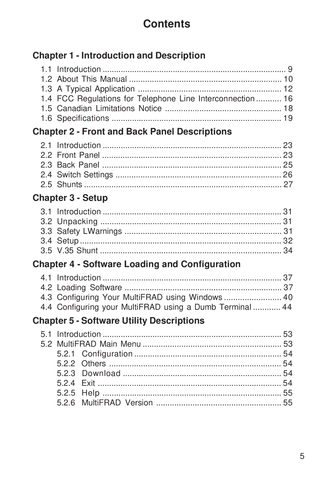 Multi-Tech Systems FR111 owner manual Contents 