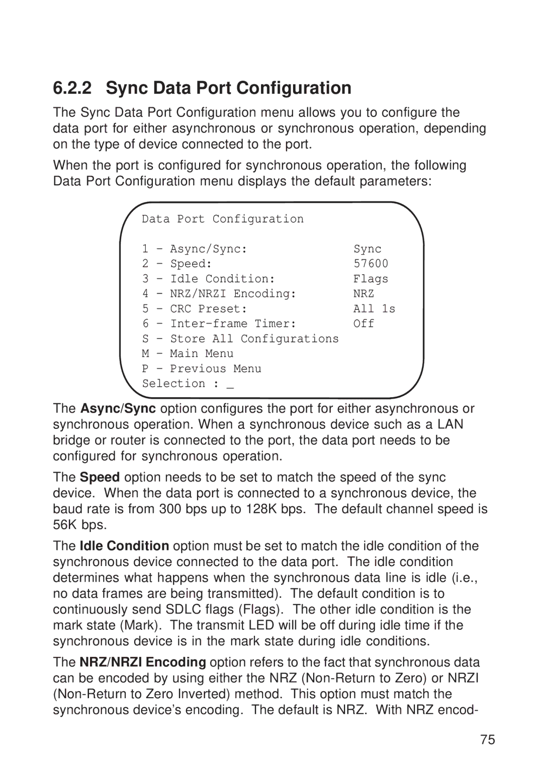 Multi-Tech Systems FR111 owner manual Sync Data Port Configuration, Nrz 