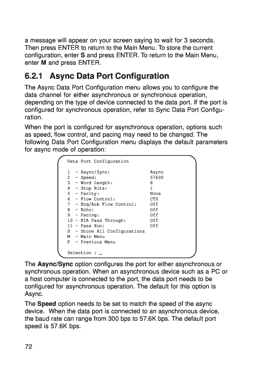 Multi-Tech Systems FR111 owner manual Async Data Port Configuration 
