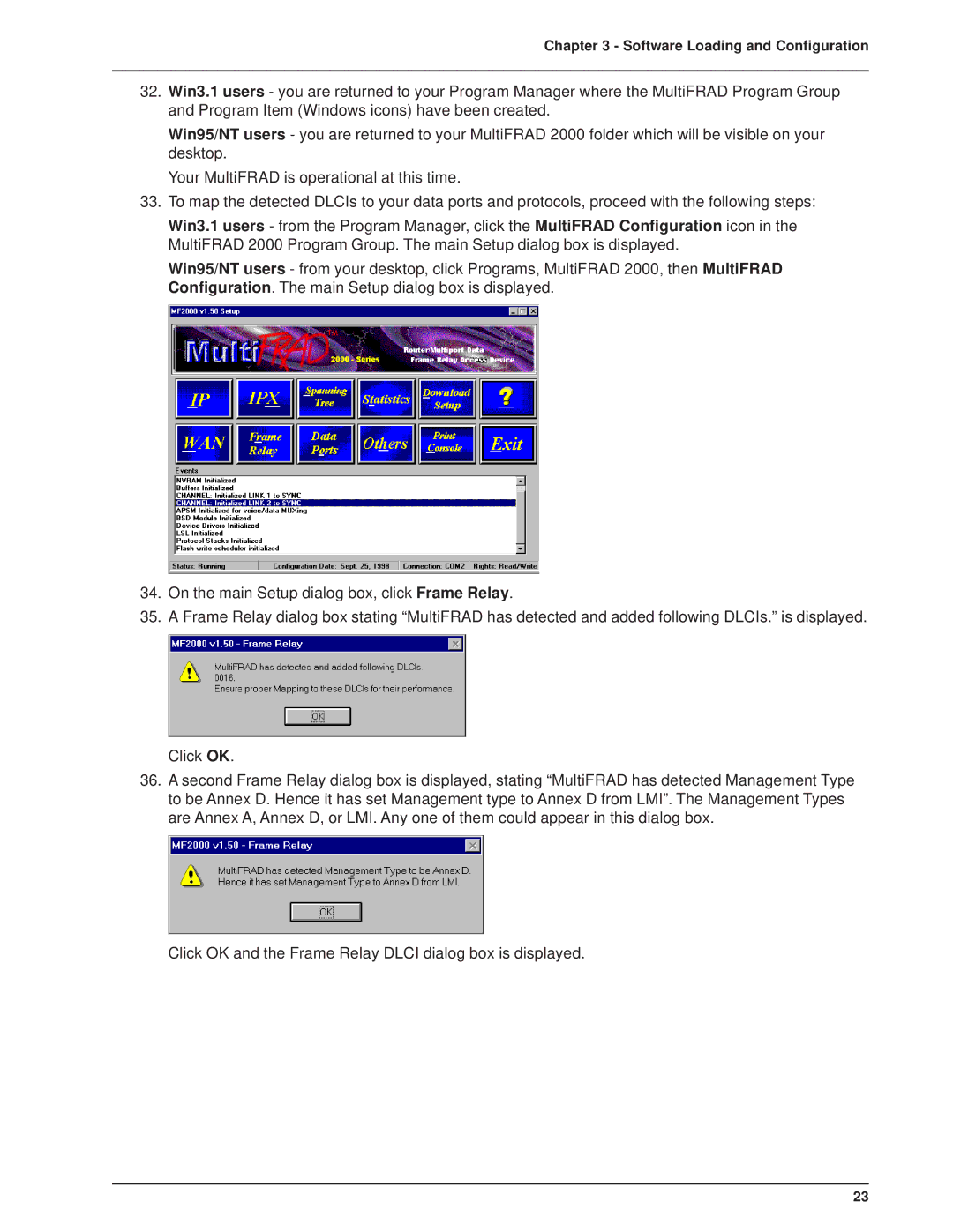 Multi-Tech Systems FR2201 manual Software Loading and Configuration 