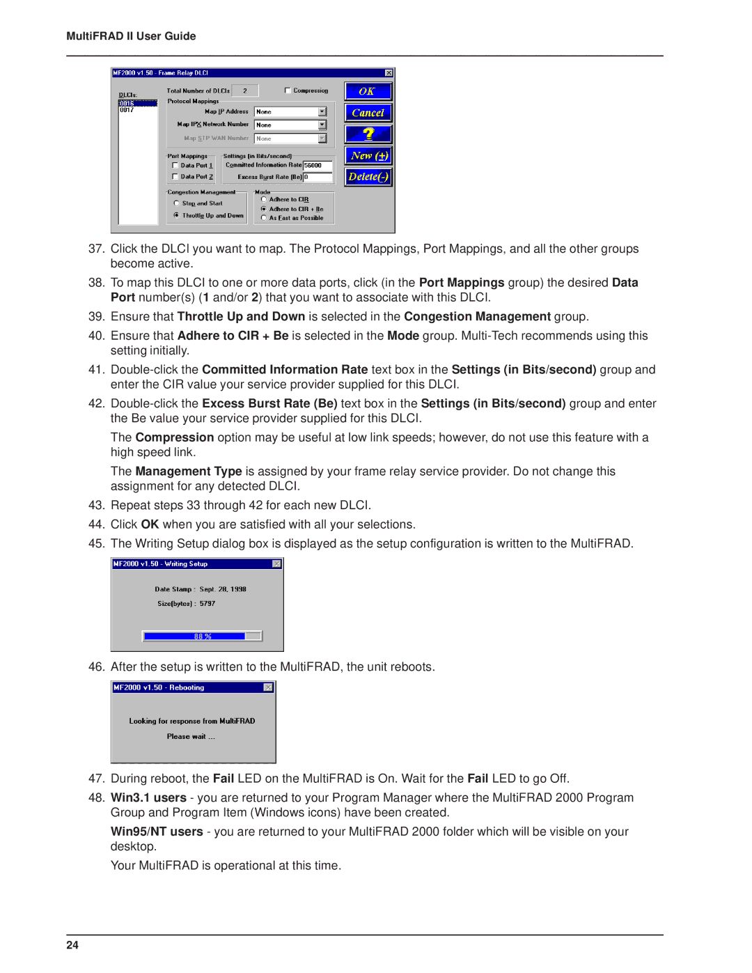 Multi-Tech Systems FR2201 manual MultiFRAD II User Guide 