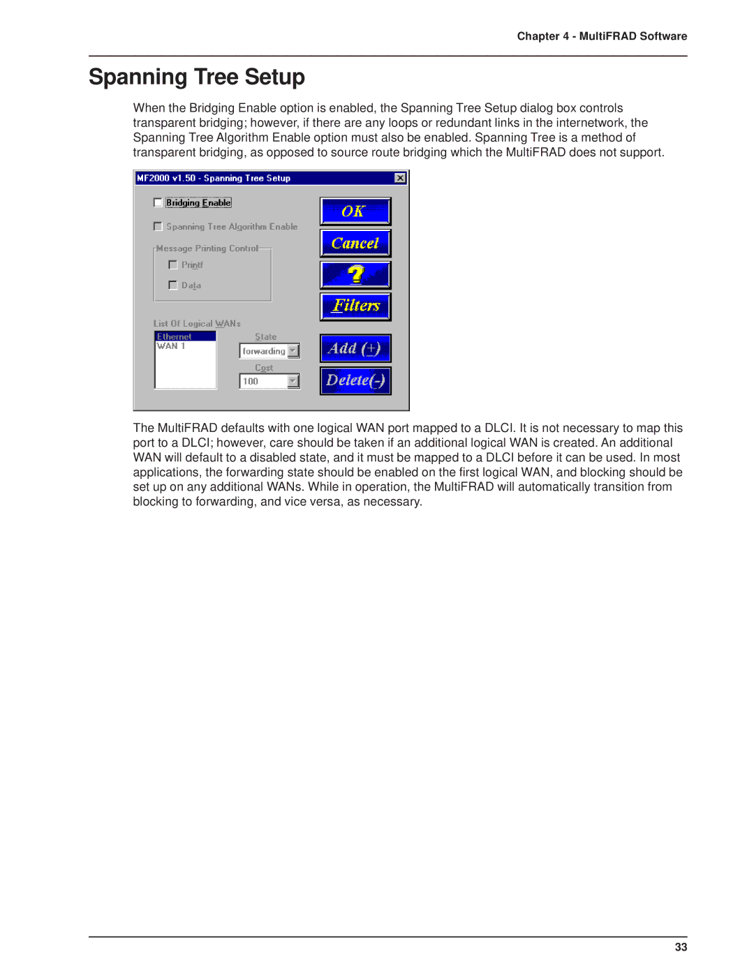 Multi-Tech Systems FR2201 manual Spanning Tree Setup 