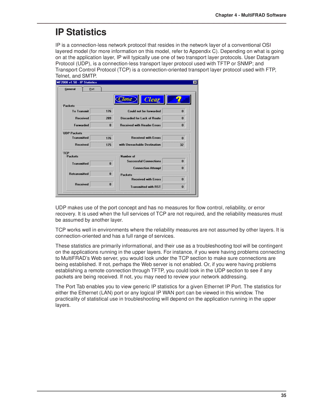 Multi-Tech Systems FR2201 manual IP Statistics 