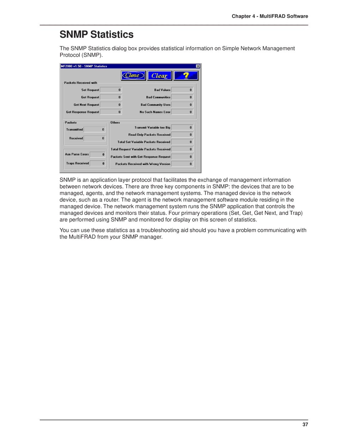 Multi-Tech Systems FR2201 manual Snmp Statistics 