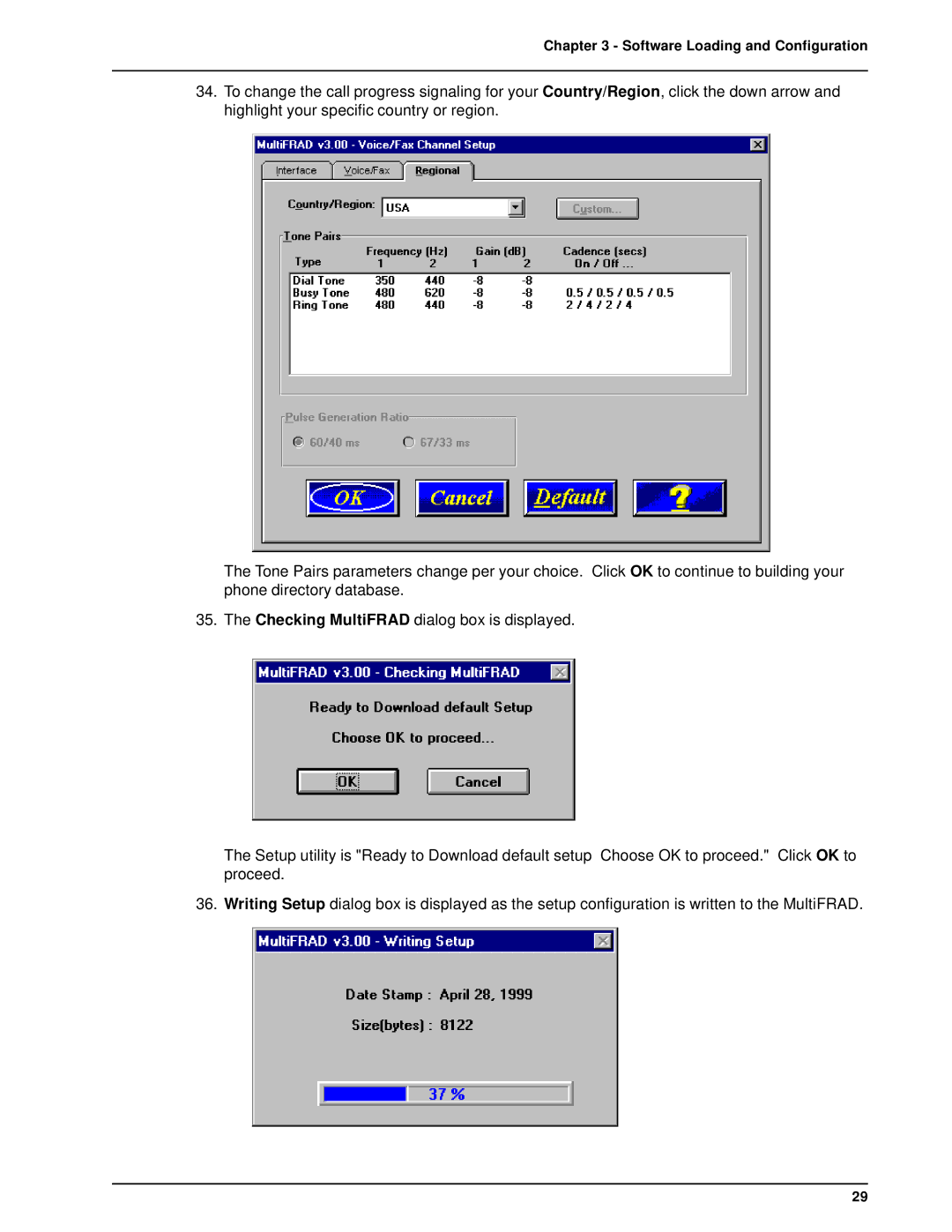 Multi-Tech Systems FR3100, FR3060 manual Software Loading and Configuration 