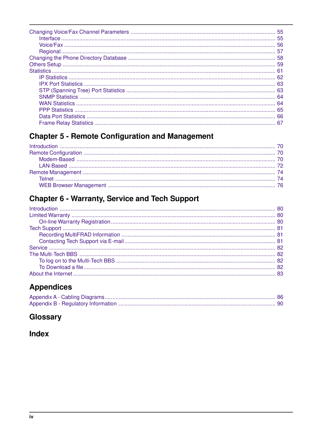 Multi-Tech Systems FR3060, FR3100 manual Appendices 