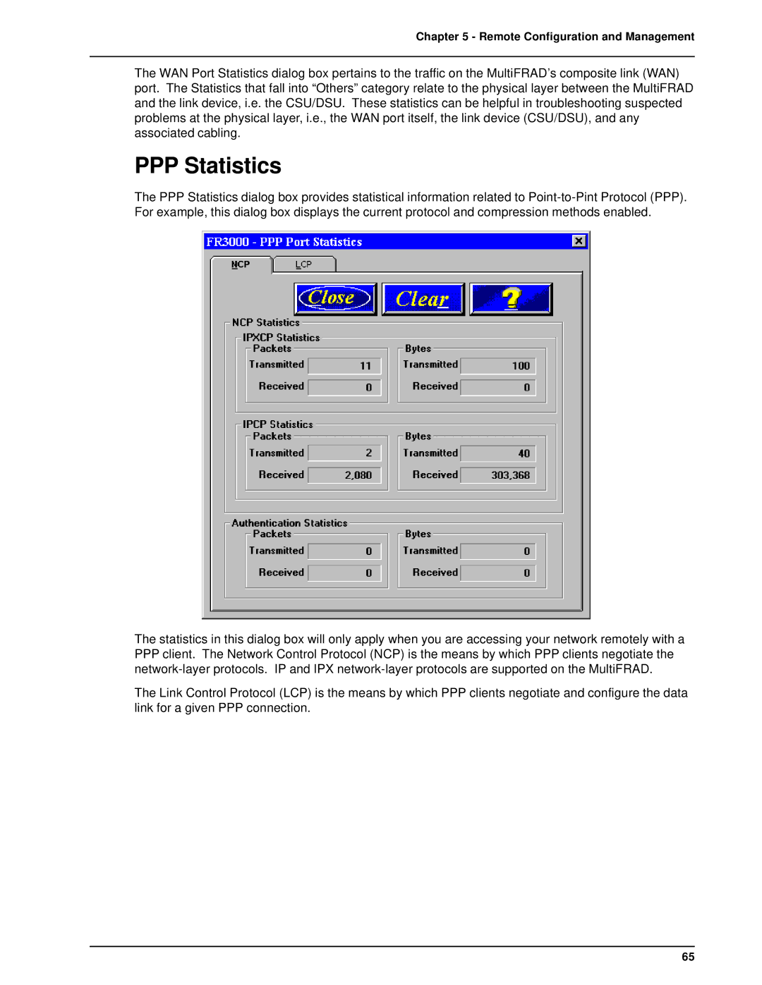 Multi-Tech Systems FR3100, FR3060 manual PPP Statistics 