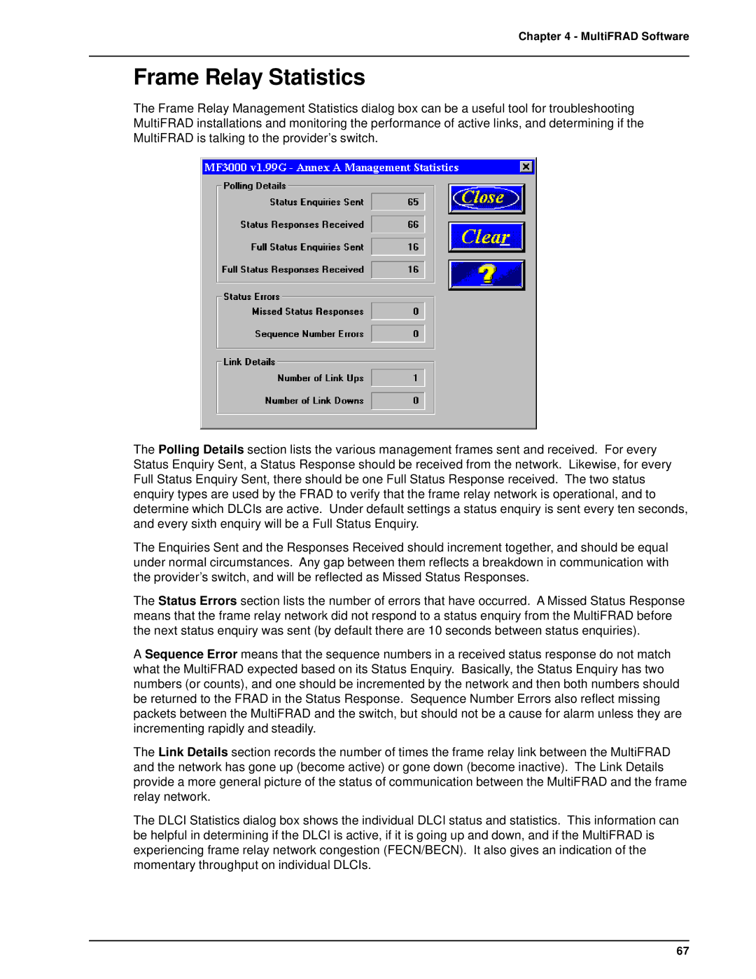 Multi-Tech Systems FR3100, FR3060 manual Frame Relay Statistics 