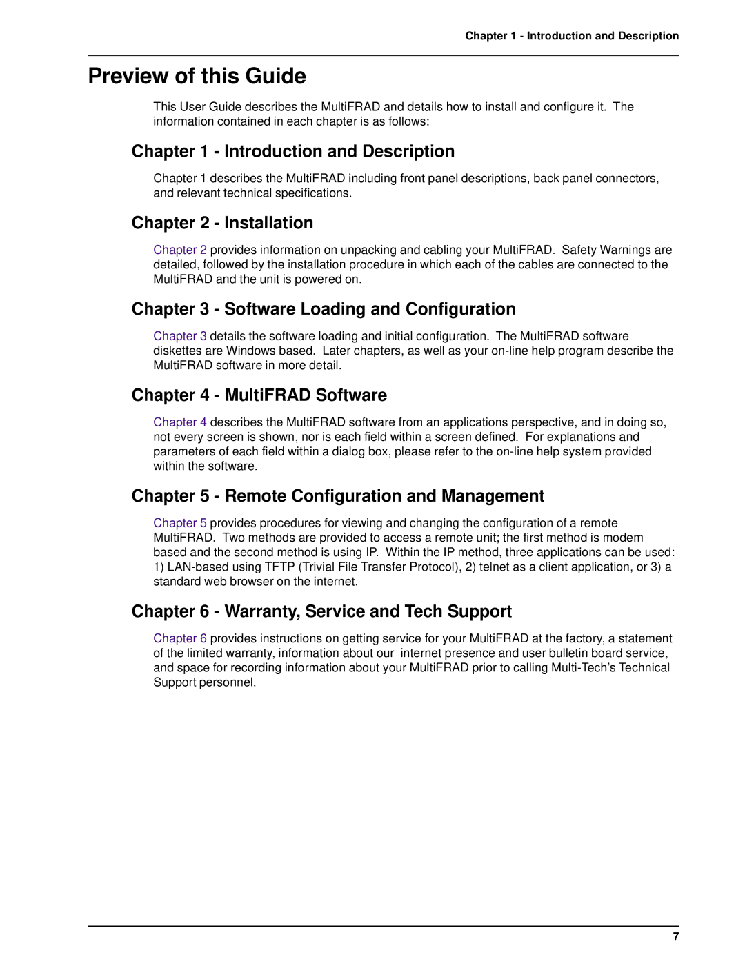 Multi-Tech Systems FR3100, FR3060 manual Preview of this Guide 