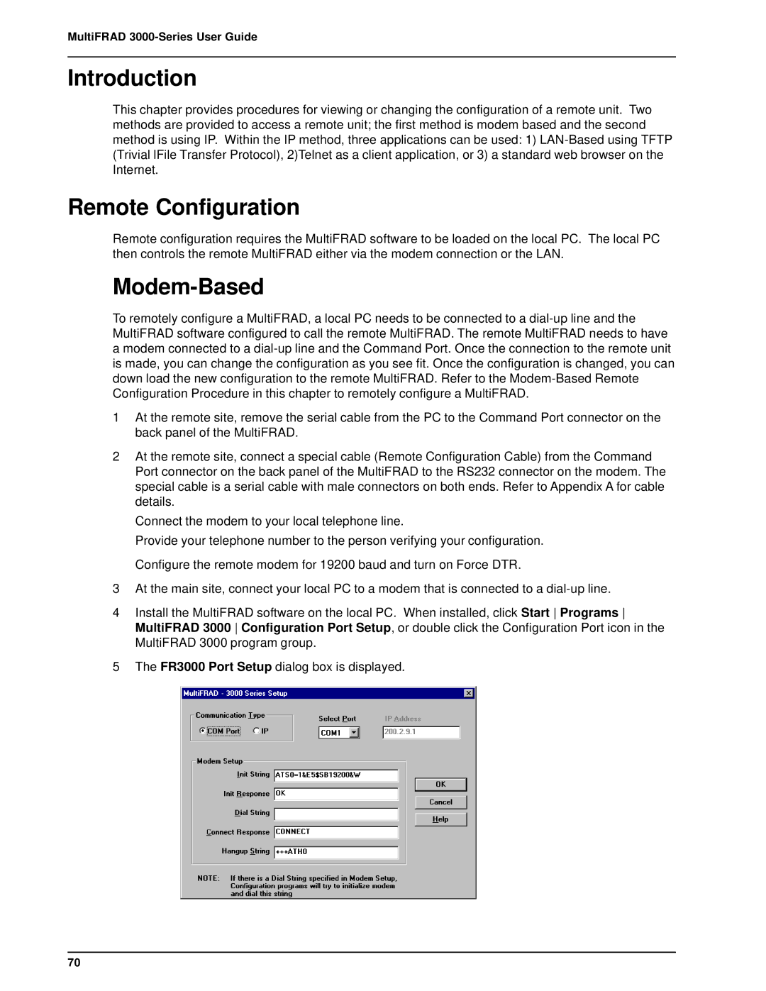 Multi-Tech Systems FR3060, FR3100 manual Remote Configuration, Modem-Based 