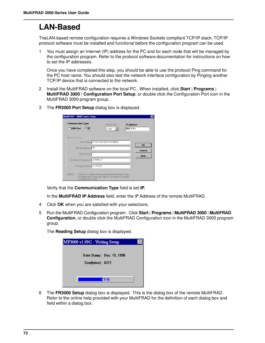 Multi-Tech Systems FR3060, FR3100 manual LAN-Based 