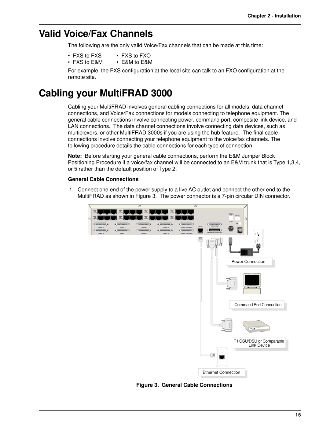 Multi-Tech Systems FR3060, FR3100/V8 manual Valid Voice/Fax Channels, Cabling your MultiFRAD 