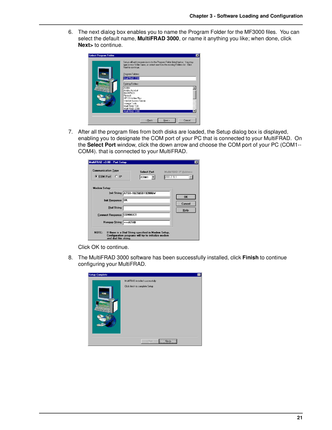 Multi-Tech Systems FR3060, FR3100/V8 manual Software Loading and Configuration 