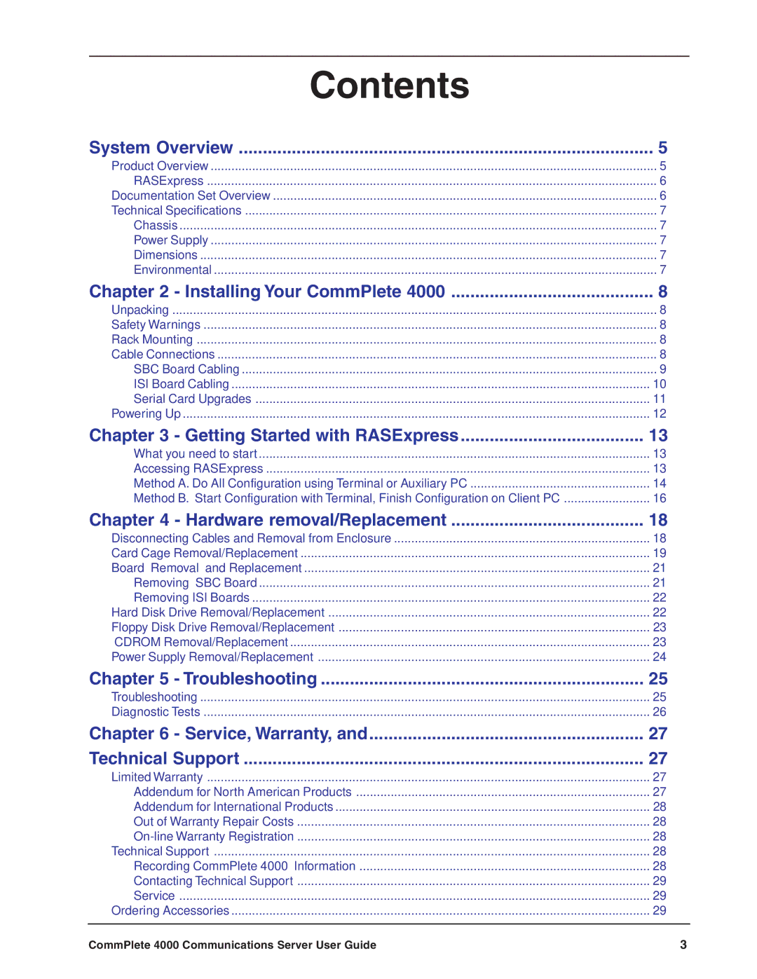 Multi-Tech Systems Hub manual Contents 