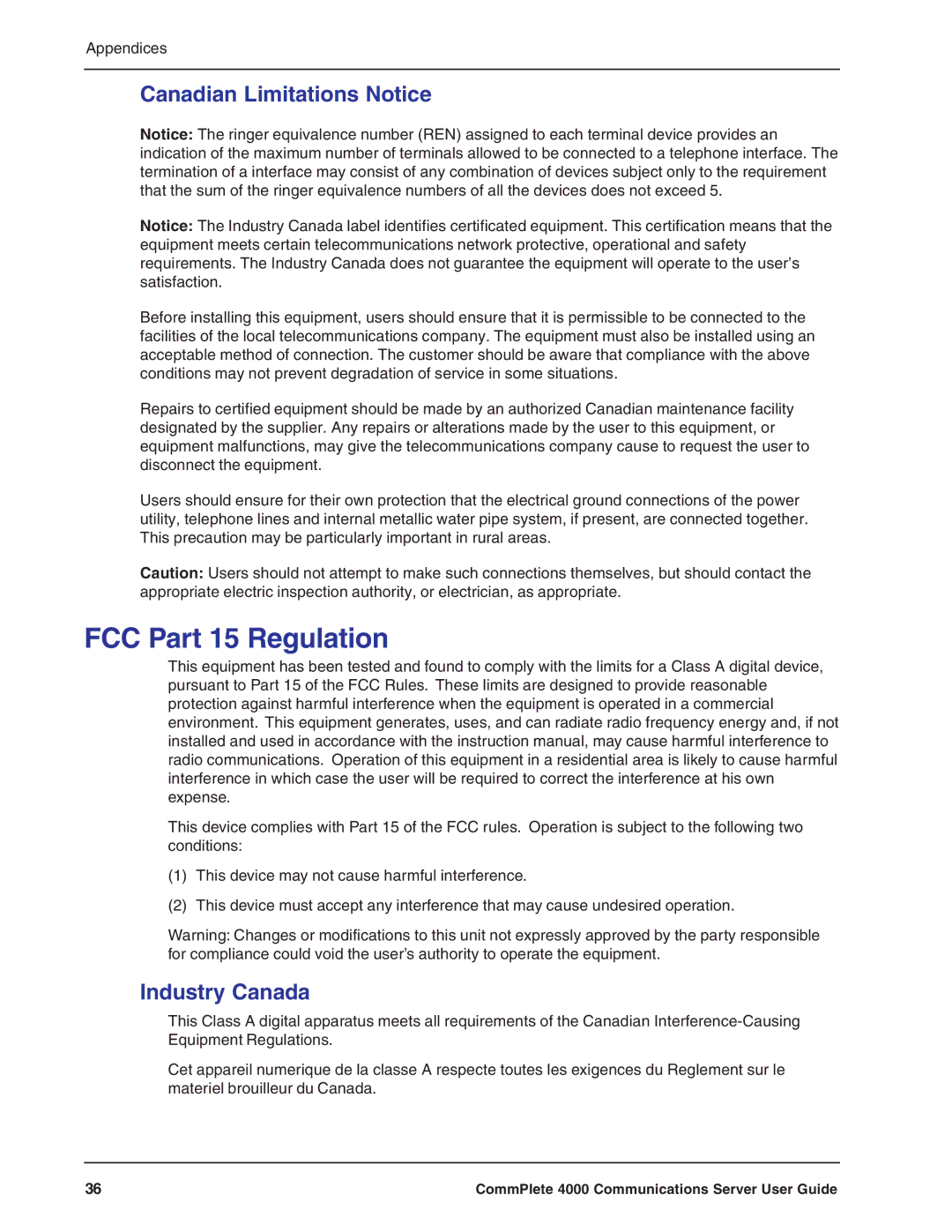 Multi-Tech Systems Hub manual FCC Part 15 Regulation, Canadian Limitations Notice, Industry Canada 