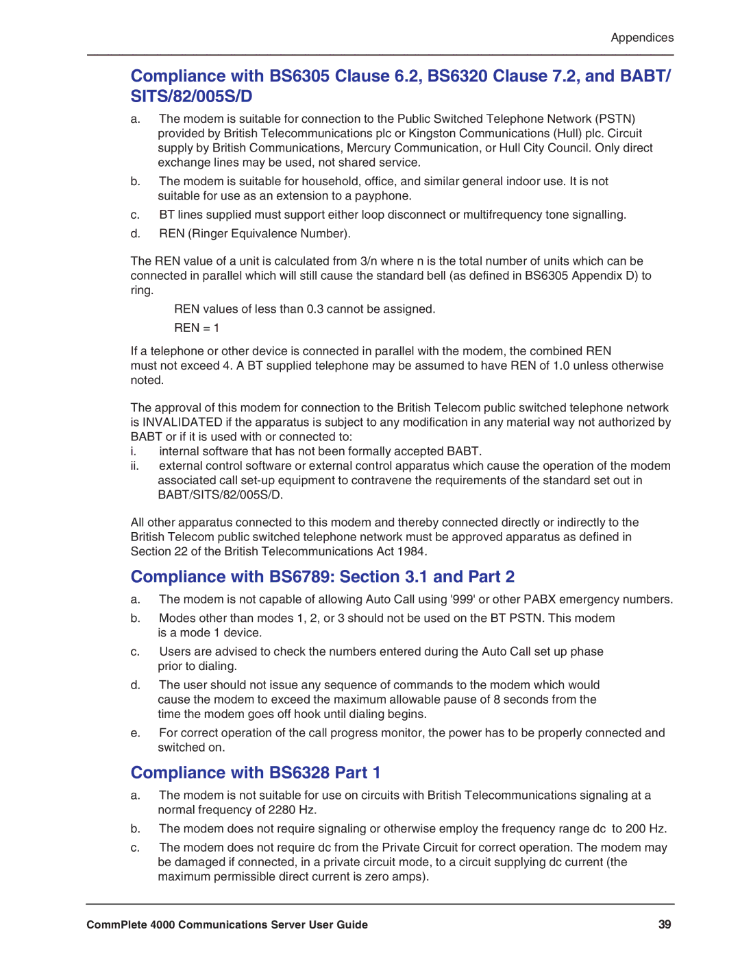 Multi-Tech Systems Hub manual Compliance with BS6789 .1 and Part, Compliance with BS6328 Part 