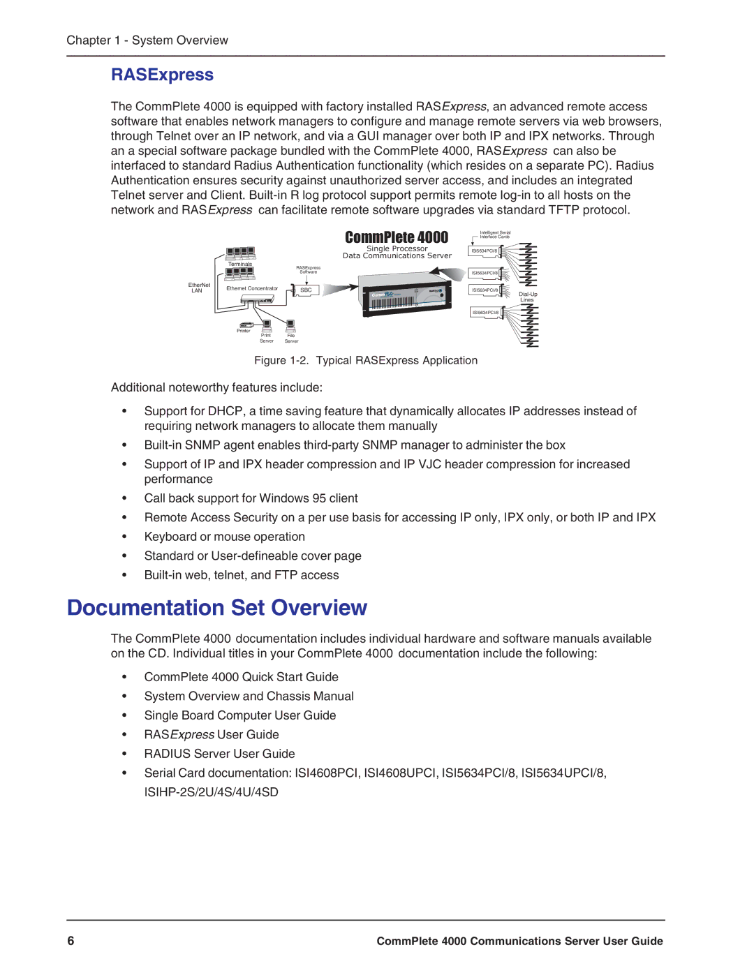 Multi-Tech Systems Hub manual Documentation Set Overview, RASExpress 